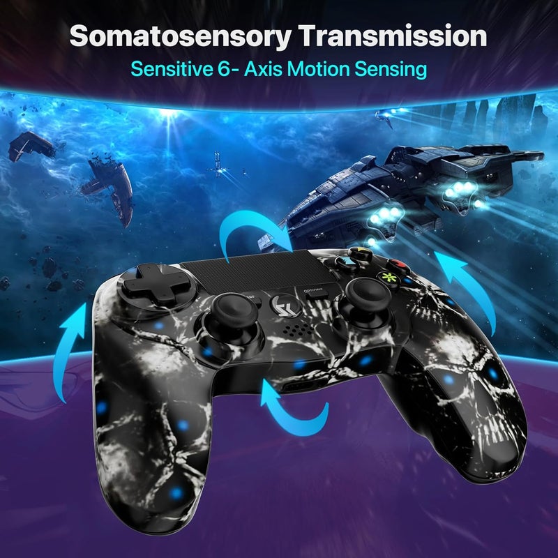 ISHAKO Controller for PS4, Wireless Controller for Sony PlayStation 4/Slim/Pro, Remote Control with Double Vibration, 800mAh Battery, TouchPad, Speaker, and 6-axis Motion Sensor, 3.5mm Audio Jack, (Black) - Image 5