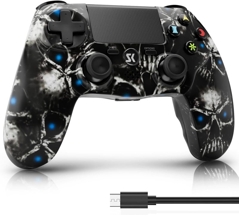 ISHAKO Controller for PS4, Wireless Controller for Sony PlayStation 4/Slim/Pro, Remote Control with Double Vibration, 800mAh Battery, TouchPad, Speaker, and 6-axis Motion Sensor, 3.5mm Audio Jack, (Black) - Image 1