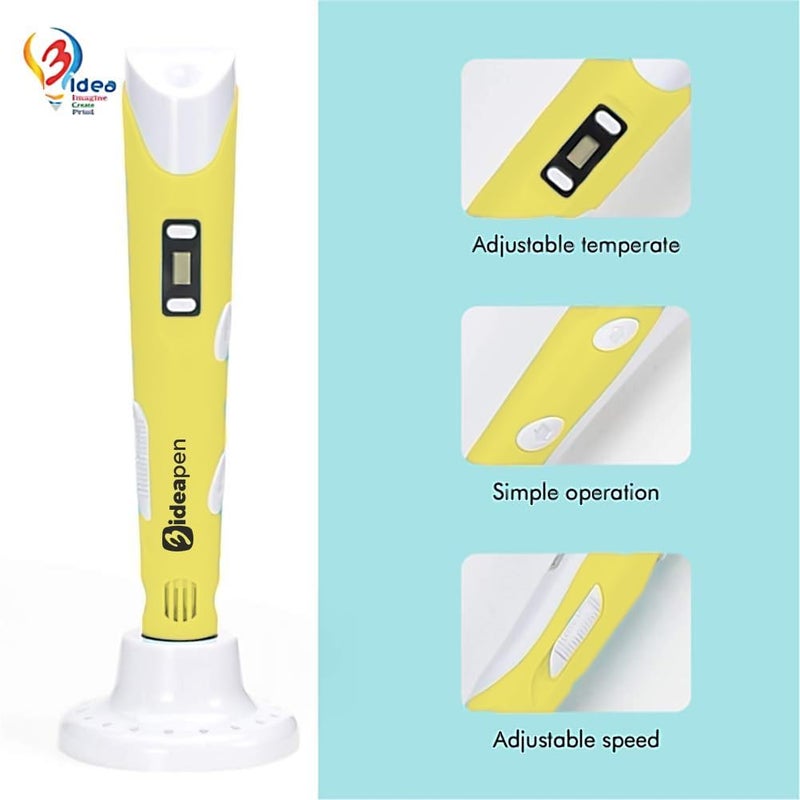 3idea Upgraded 3D Pen for Teens, Adults & Creators, for Innovative 3D Printing (Yellow) - Image 4
