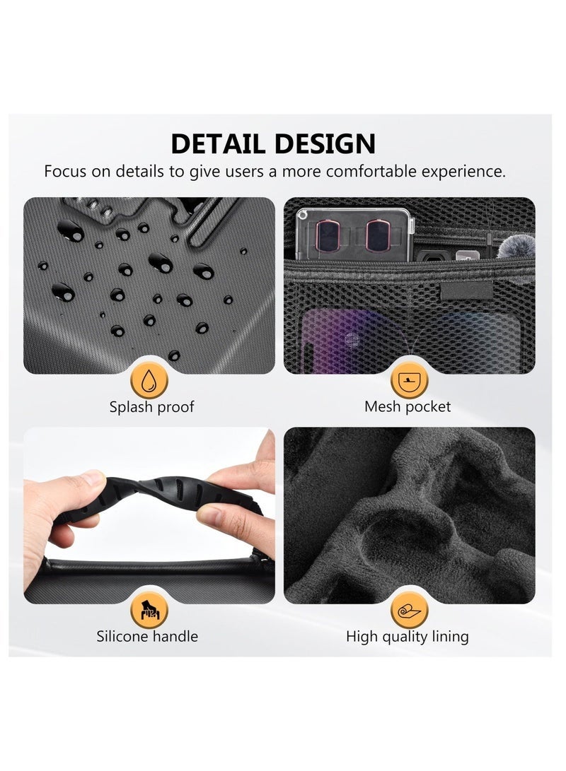 Bukela Carrying Case for DJI Osmo Pocket 3, Portable PU Storage Protective Bag for DJI Osmo Pocket 3 Creator Combo Accessories with shoulder straps[Case Only] - Image 4