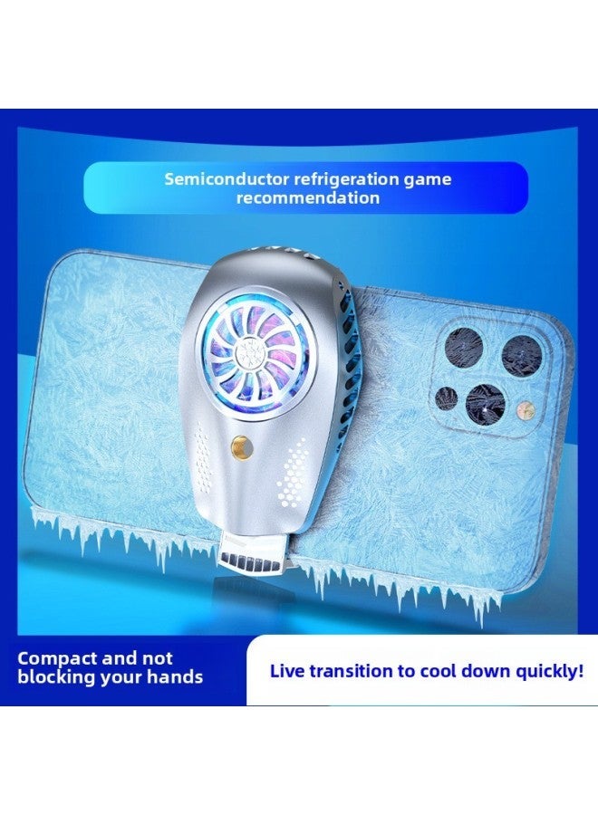 Live Mobile Phone Radiator Temperature Control Digital Display Semiconductor Refrigeration Magnetic Tablet Cooling Game Auxiliary Back Clip-Color:K3 Silver  - Image 1