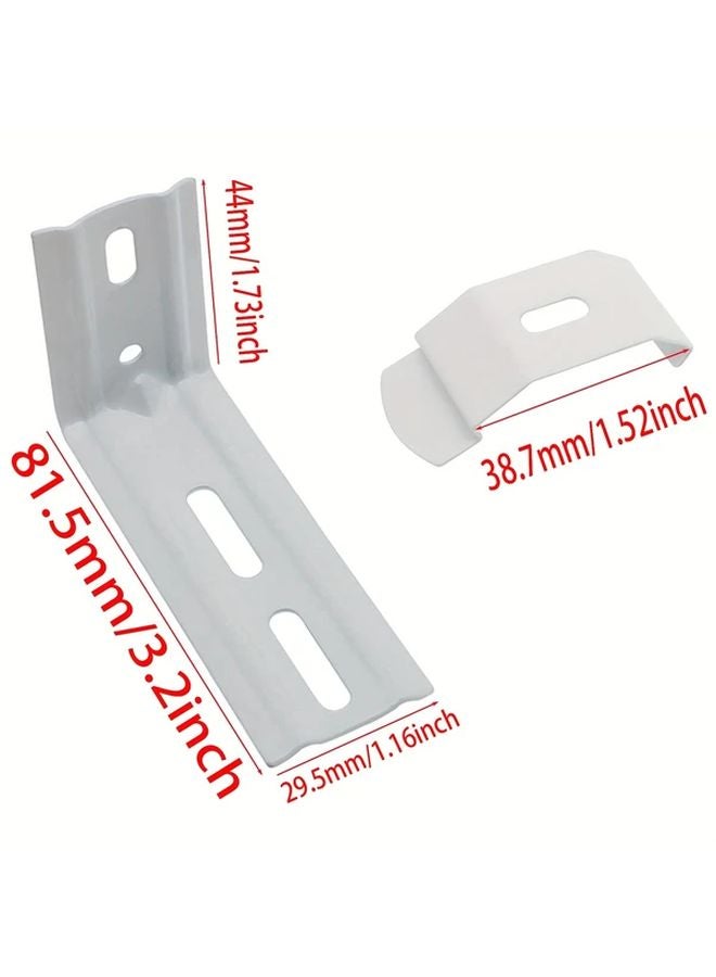 4pcs White Metal Vertical Blind Wall Mount L Brackets With Headrail Clips Screws - Image 4