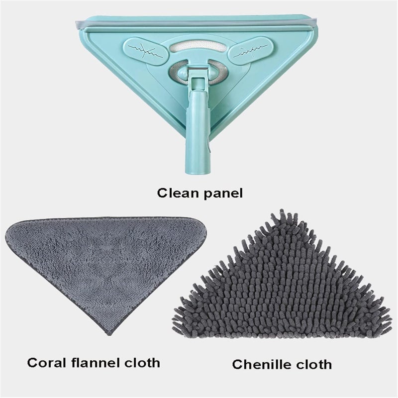 klarako 180 Degree Rotatable Triangle Cleaning Mop with Replaceable Mop Head Cloth, Multifunctional Telescopic Microfiber Cleaning Mop, Suitable for Window, Floor, Wall, Bathroom Clean (Green) - Image 5