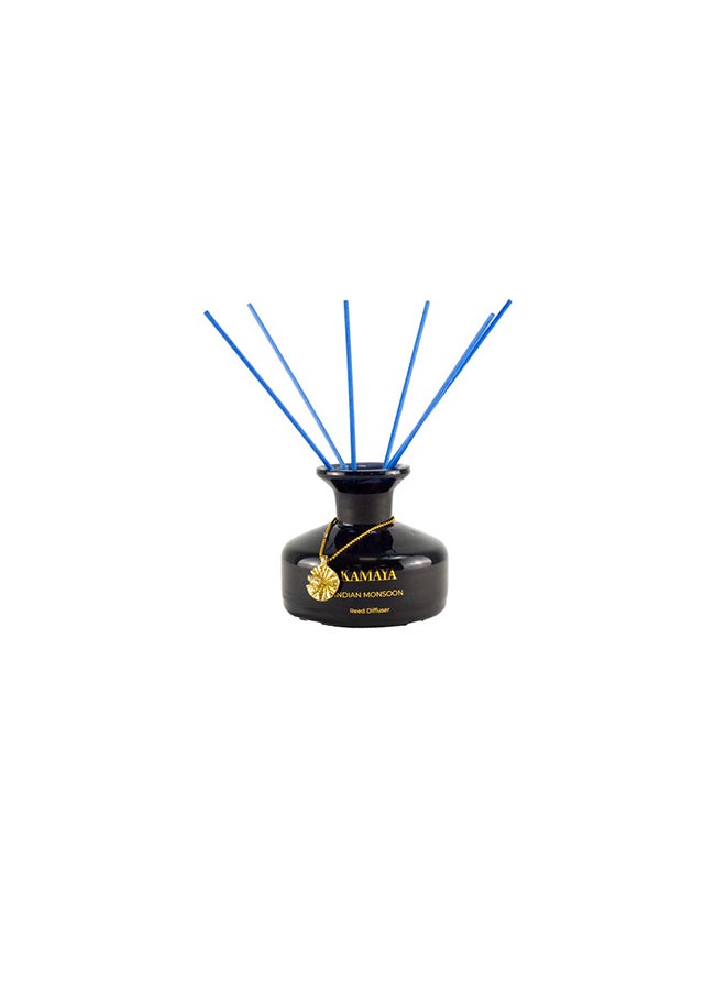 KAMAYA 150 ml Reed diffuser in black jar, with a handmade metal decorative pendant | Long lasting fragrance, lotus fragrance with two sets of reeds | in bright decorative gift box for occasions - Image 2