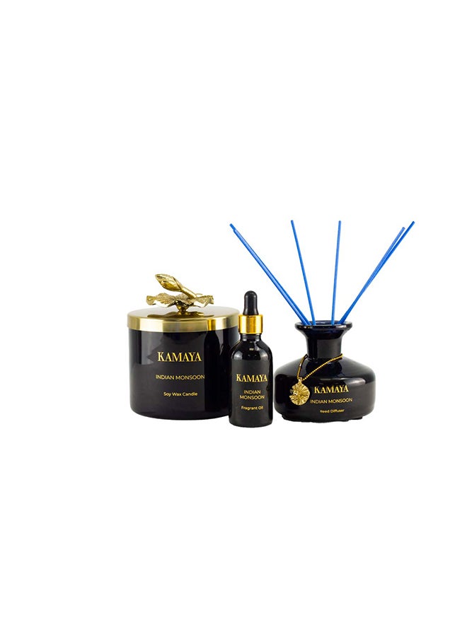 KAMAYA 150 ml Reed diffuser in black jar, with a handmade metal decorative pendant | Long lasting fragrance, lotus fragrance with two sets of reeds | in bright decorative gift box for occasions - Image 4