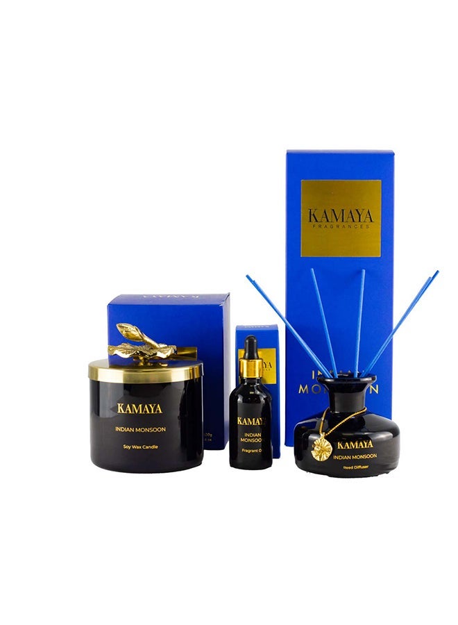 KAMAYA 150 ml Reed diffuser in black jar, with a handmade metal decorative pendant | Long lasting fragrance, lotus fragrance with two sets of reeds | in bright decorative gift box for occasions - Image 3