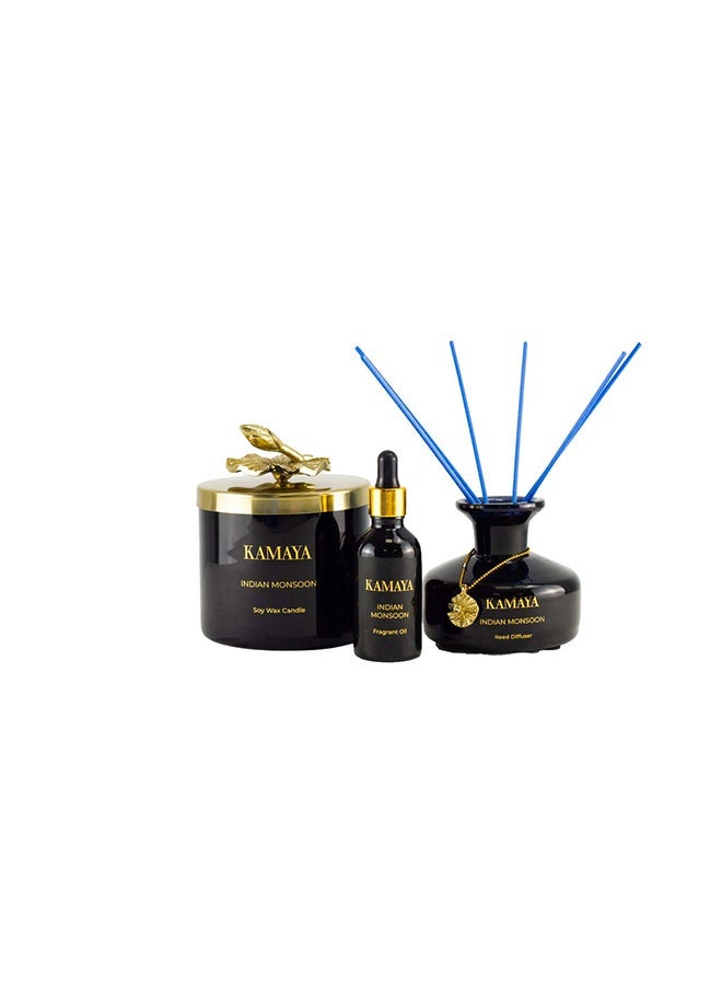 KAMAYA 150 ml Reed diffuser in black jar, with a handmade metal decorative pendant | Long lasting fragrance, lotus fragrance with two sets of reeds | in bright decorative gift box for occasions - Image 4
