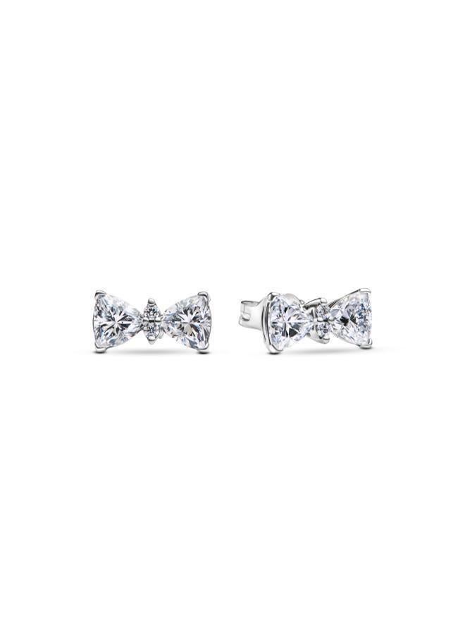 PANDORA Sparkling Bow Stud Earrings - Image 1
