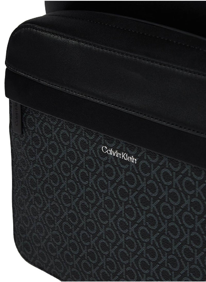 CALVIN KLEIN - Men's Round Backpack - Polyester Blend, Black - Image 1