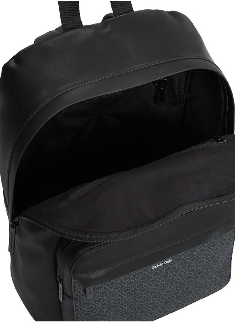 CALVIN KLEIN - Men's Round Backpack - Polyester Blend, Black - Image 1