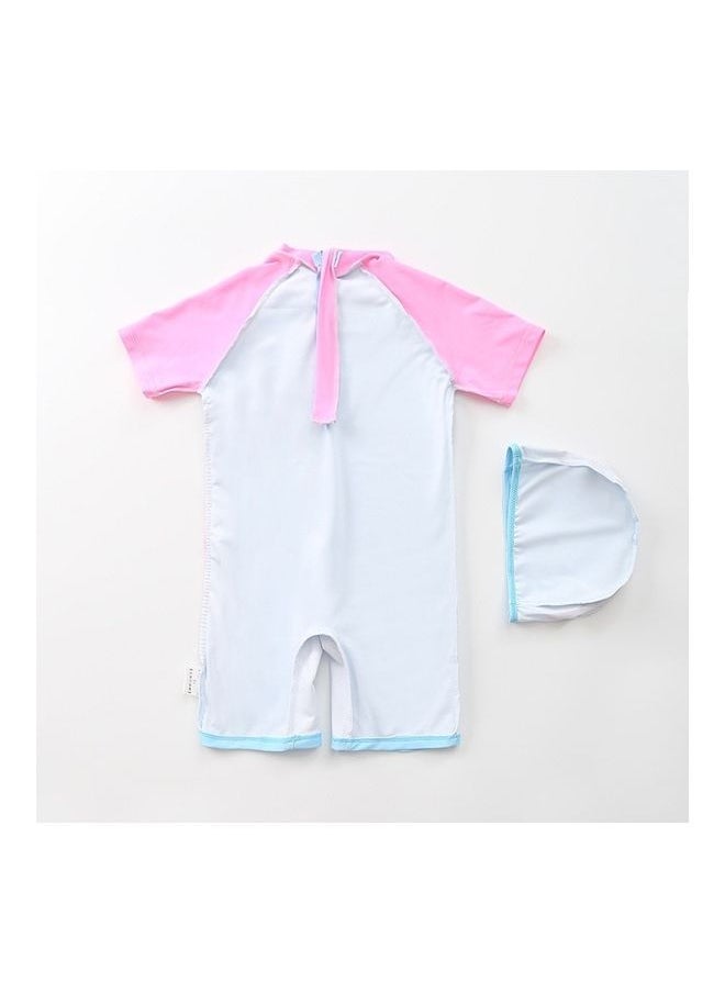 NIBEMINENT - Unicorn Printed Swimming Suit With Cap 5-6Y - Image 1