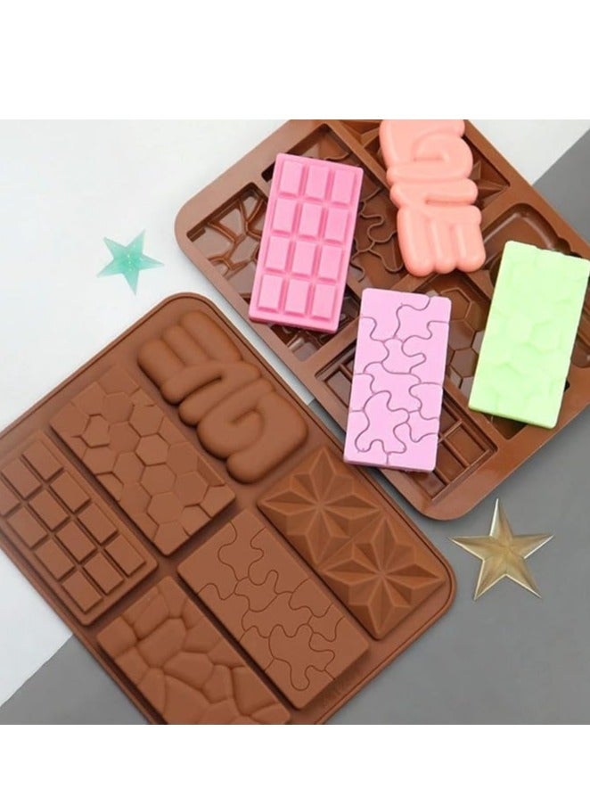 أوزيغالور 4 عبوات قوالب شوكولاتة سيليكون مانعة للالتصاق، 6 قوالب قوالب شوكولاتة قابلة للتحلل الحيوي للخبز والوجبات الخفيفة - Image 4