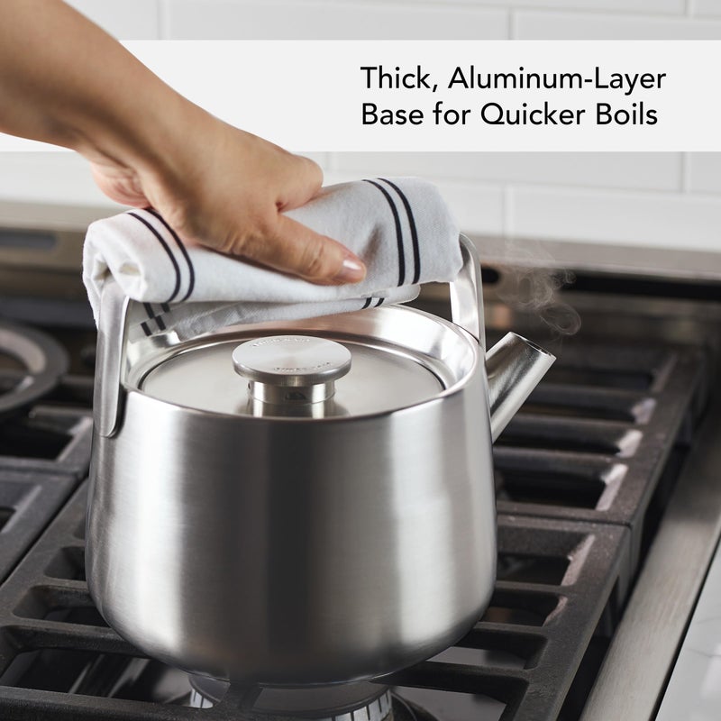 KitchenAid Teakettles Stainless Steel Whistling Teakettle, 1.9 Quart - Brushed Stainless Steel - Image 4