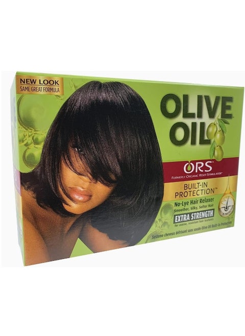 ORS No-Lye Hair Relaxer Kit | With Olive Oil | Regular Strength, Built In Protection | For Fine & Medium Hair Textures