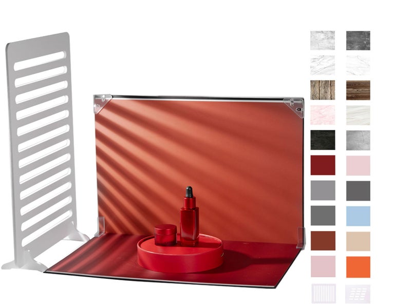 BYSTONE 10Pcs 20Patterns Small Product Photography Backdrops Kit Photo Background Food Photography Backdrop Board with Shadow Props and Carrying Bag (16.5X11.7inch) - Image 1