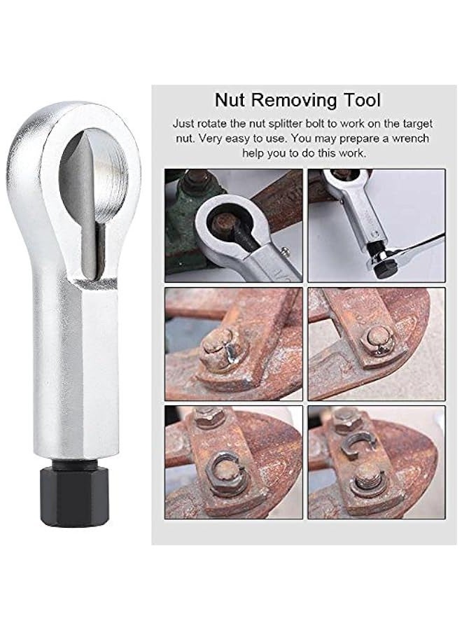Heavy Duty Nut Splitter Broken Damaged Corroded Stuck Screw Nut Removal Splitting Tools, Stuck Rusted Nut Breaker Universal Nut Cracker Remover Splitting Set(#2) - Image 3