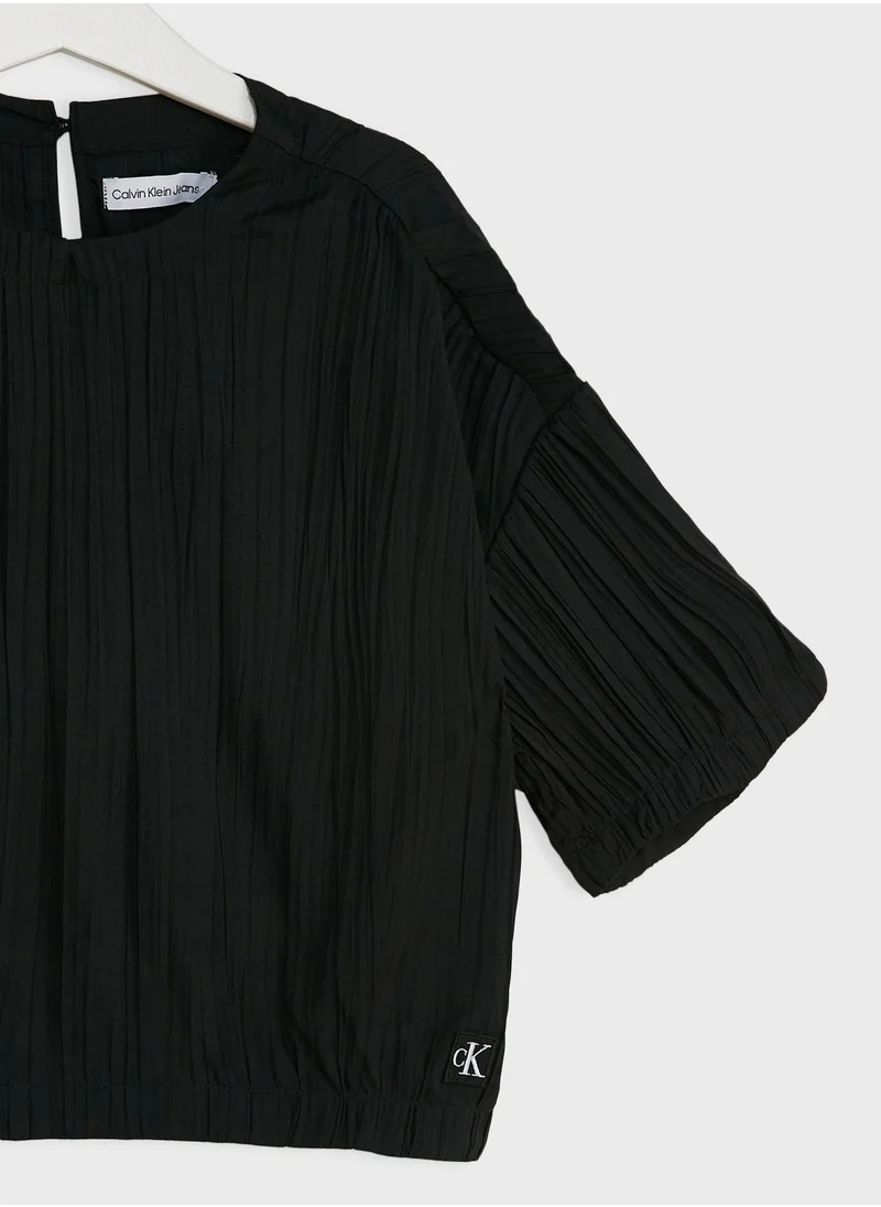 Calvin Klein Jeans Kids Logo Plisse Top