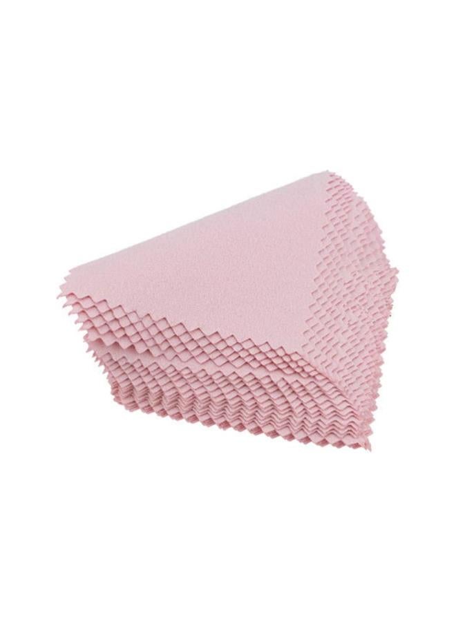 كلاراكو 50 قطعة من قماش تنظيف المجوهرات الوردي لتلميع المجوهرات الذهبية والفضية والبلاتينية والساعات والعملات المعدنية والنظارات (وردي) - Image 1