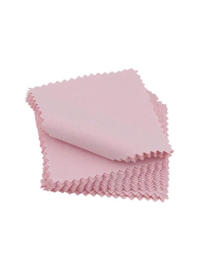 كلاراكو 50 قطعة من قماش تنظيف المجوهرات الوردي لتلميع المجوهرات الذهبية والفضية والبلاتينية والساعات والعملات المعدنية والنظارات (وردي) - Image 4