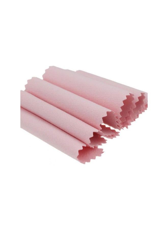 كلاراكو 50 قطعة من قماش تنظيف المجوهرات الوردي لتلميع المجوهرات الذهبية والفضية والبلاتينية والساعات والعملات المعدنية والنظارات (وردي) - Image 5