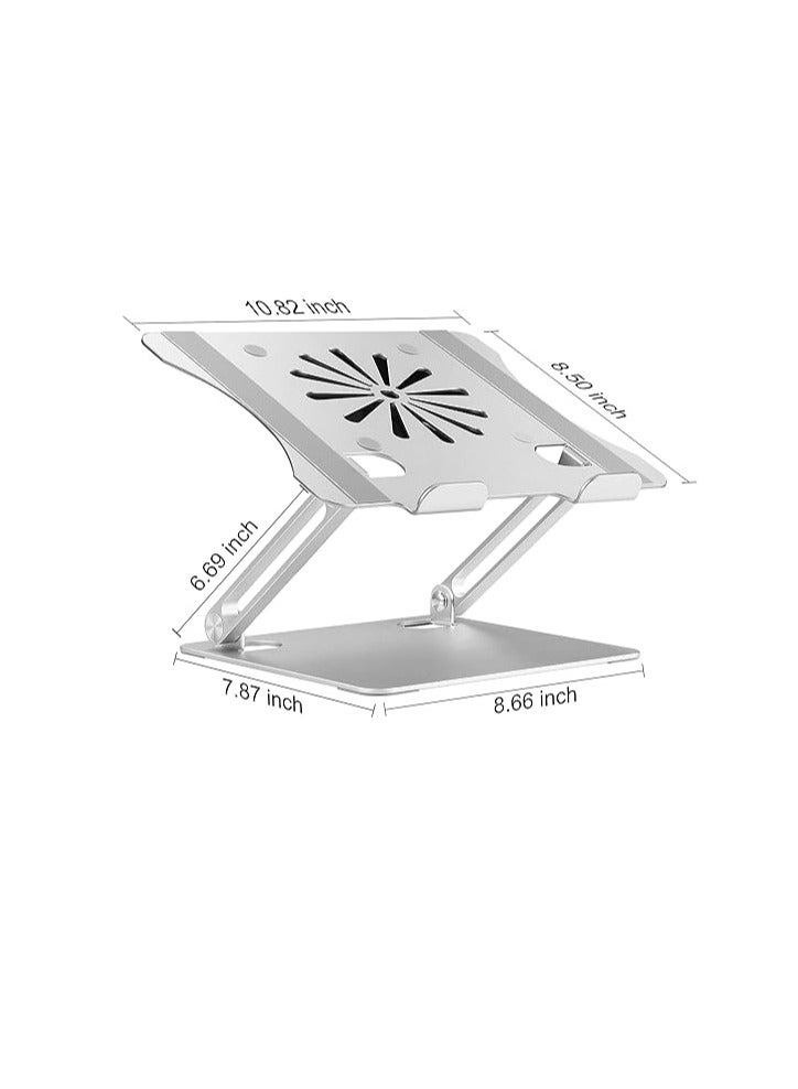 Adjustable Laptop Stand with Cooling Fan, Aluminium Alloy Multi-Angle Computer Holder for Desk, Portable Notebook Metal Mount Compatible with MacBook, Air, Pro, Dell, Alienware All Laptops 11"-17.3"  - Image 2