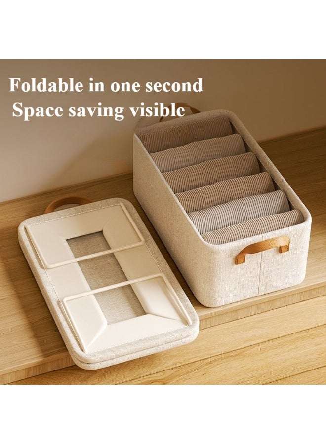 2pcs Wardrobe Clothes Organizer Foldable Closet Storage Organizer for Clothes Jeans Washable Closet Storage Boxes with Carrying Handles Cube Storage Bin for Home Bedroom Office - Image 3