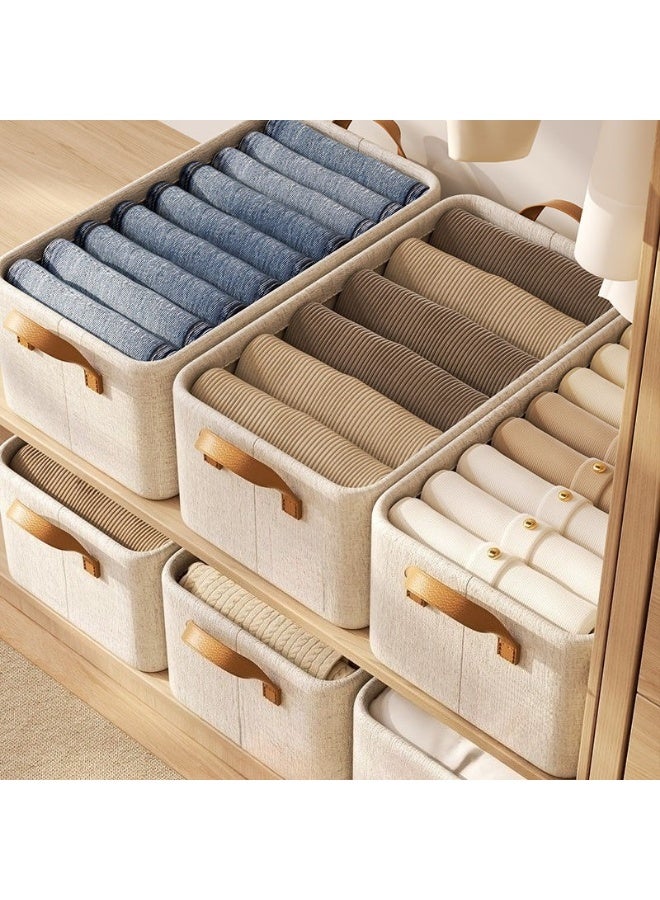 2pcs Wardrobe Clothes Organizer Foldable Closet Storage Organizer for Clothes Jeans Washable Closet Storage Boxes with Carrying Handles Cube Storage Bin for Home Bedroom Office - Image 2