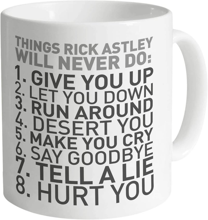Top Banana Things Rick Astley Would Never Do  Funny Ceramic Photo Mug
