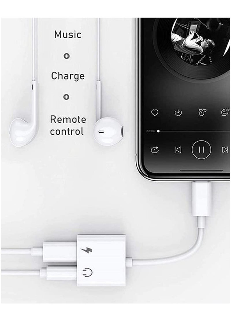 Generic - Headphone Adapter for iPhone [Apple MFi Certified], 2 in 1 Lightning to 3.5mm AUX Audio Dongle Charger Splitter Compatible with iPhone 14/13/12/11/XS/XR/X/8/7/iPad, Support All iOS System - Image 1