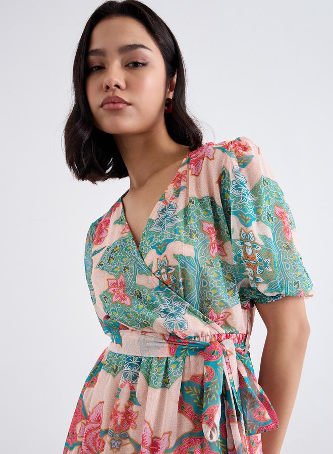 Styli Floral Print Tiered Maxi Dress - Image 3