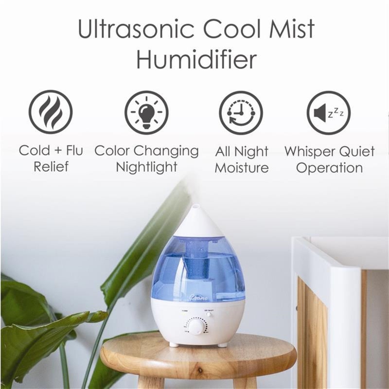 Crane Personal 1.3 Liter Ultrasonic Cool Mist Humidifier for Kids Bedroom, Small Humidifiers For Bedroom, Adjustable Mist, Filter-Free, Auto Shut-Off, Small Humidifier For Plant - Image 3