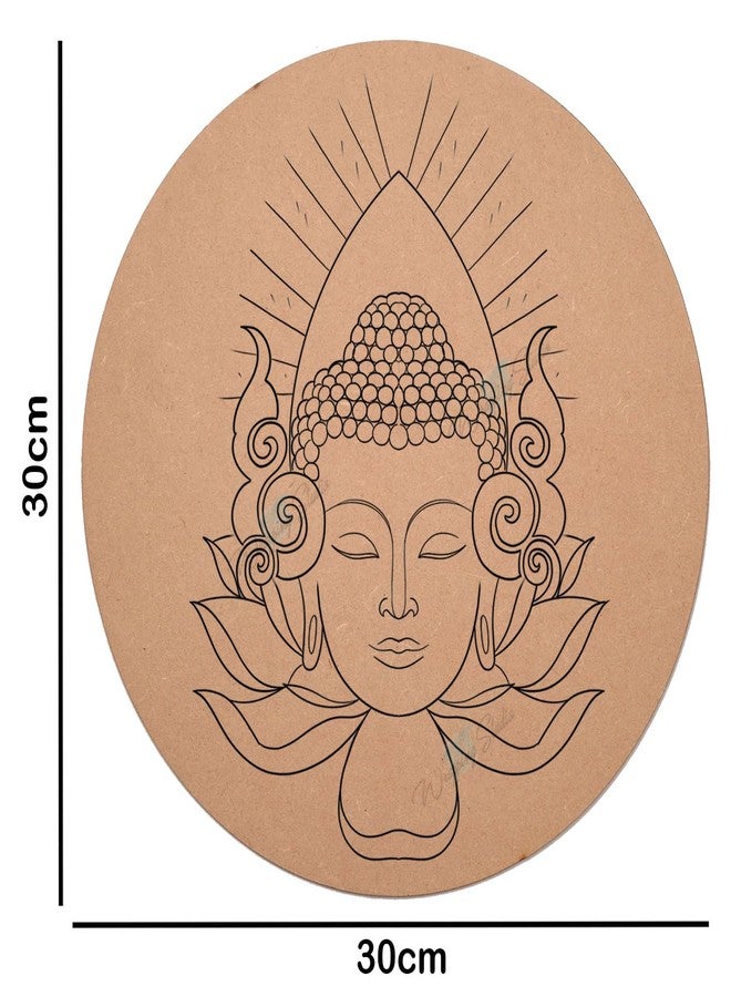 WRAPPING STUDIO MDF Board for Lippan Art - Pre-Marked Buddha Design Cutouts for Craft, Painting, DIY Projects - Eco-Friendly MDF Wood, 30x30 cm, Ideal for Creative Gift Ideas - Image 3