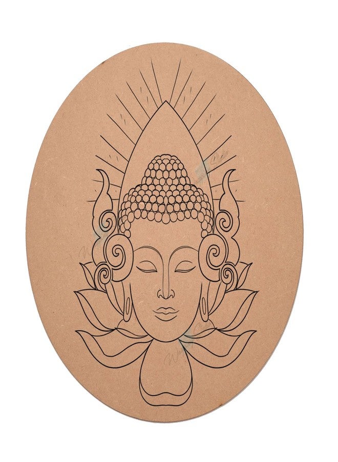 WRAPPING STUDIO MDF Board for Lippan Art - Pre-Marked Buddha Design Cutouts for Craft, Painting, DIY Projects - Eco-Friendly MDF Wood, 30x30 cm, Ideal for Creative Gift Ideas - Image 1