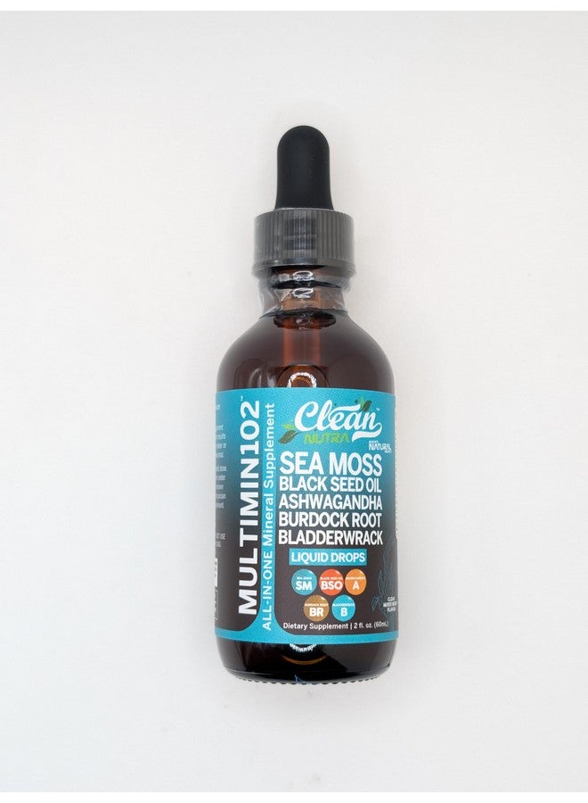 Clean Nutraceuticals Clean Nutraceuticals Sea Moss Drops Supplement Liquid with Black Seed Oil Ashwagandha Burdock Root & Bladderwrack - Multimineral Organic Non-GMO Vegan for Gut Heath Skin Immune Support Hair (2) - Image 5