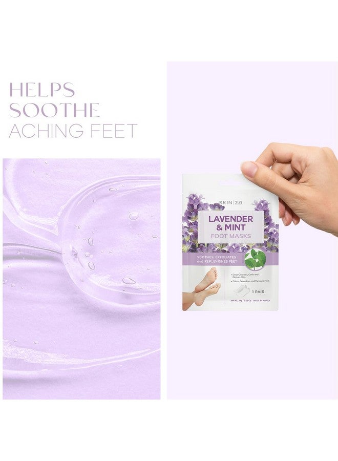Skin 2.0 Lavender And Mint Foot Masks Moisturizing Socks Relieves Swollen & Aching Feet Removes Unwanted Odor Relaxing Foot Mask Cruelty Free Korean Skin Care For All Skin Types 3 Pairs - Image 4