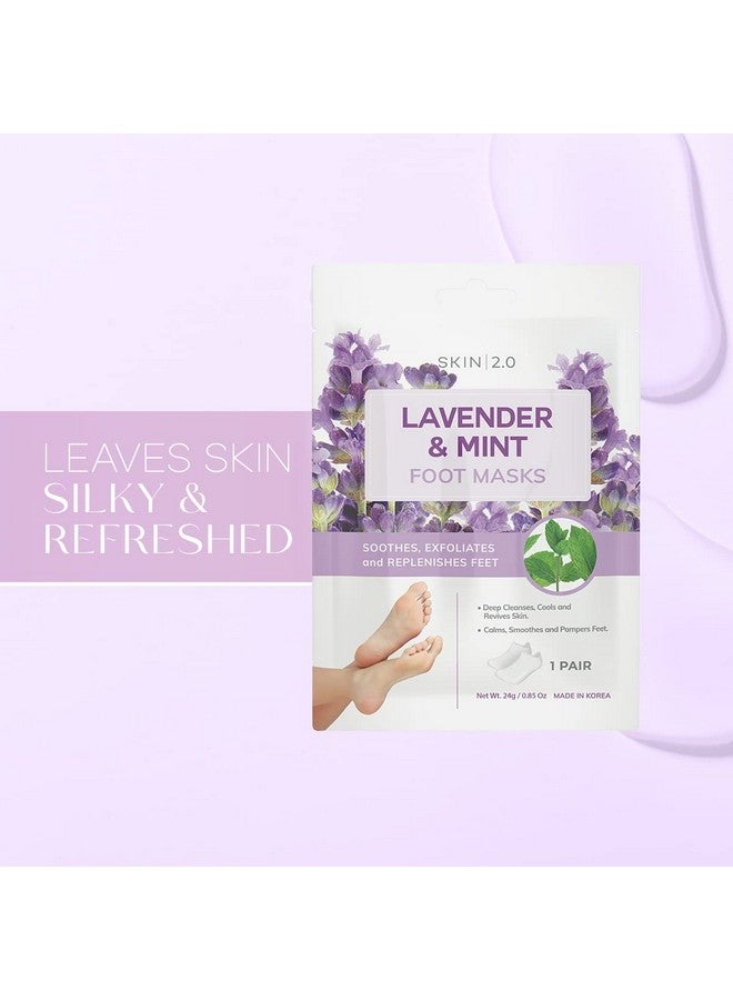Skin 2.0 Lavender And Mint Foot Masks Moisturizing Socks Relieves Swollen & Aching Feet Removes Unwanted Odor Relaxing Foot Mask Cruelty Free Korean Skin Care For All Skin Types 3 Pairs - Image 2