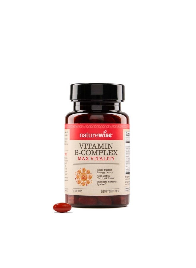 NatureWise Vitamin B Complex for Women and Men - with Folic Acid Biotin B1 B2 B3 B6 B12 - Support Cellular Energy & Mental Clarity - Gluten & Dairy Free, Non-GMO - 60 Softgels[2-Month Supply] - Image 1