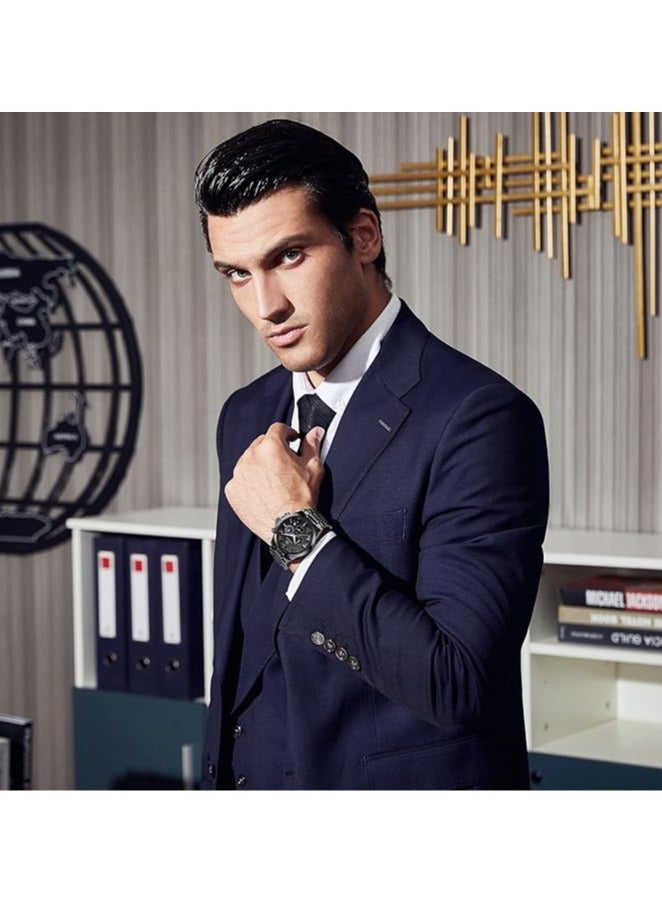 BENYAR Mens Watches Multifunction Chronograph Date Quartz Watch for Men Stainless Steel Band Wrist Watch Gift for Men Casual Business - Image 2