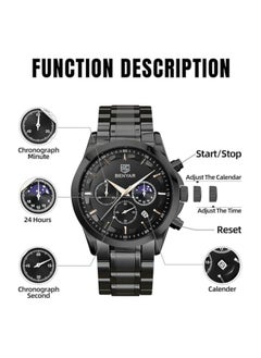 Mens Watches Multifunction Chronograph Date Quartz Watch for Men Stainless Steel Band Wrist Watch Gift for Men Casual Business - pzsku/Z272488C531B6640D7163Z/45/_/1736958328/09915e4e-54e4-49fe-978e-a1676d5bd8de