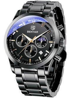 BENYAR Mens Watches Multifunction Chronograph Date Quartz Watch for Men Stainless Steel Band Wrist Watch Gift for Men Casual Business  - Image 1