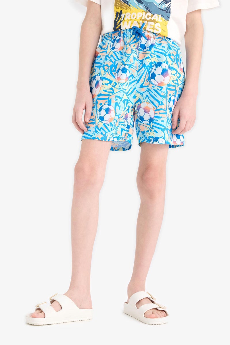 DeFacto Blue Boy Boy Regular Fit Printed Swim Shorts Casual - Image 5