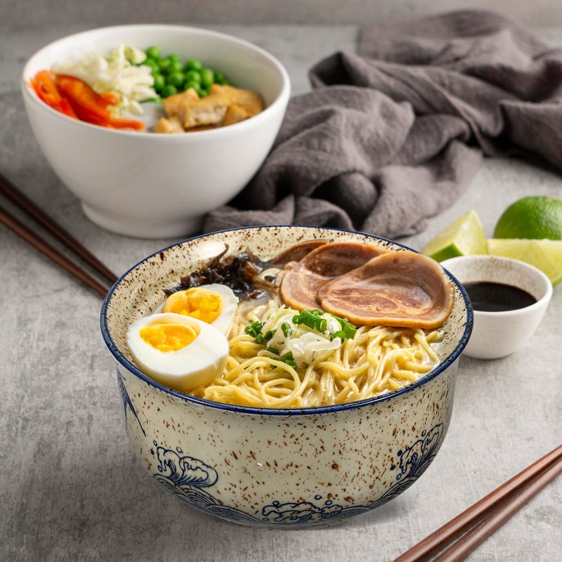 🍳 طقم وعاء شوربة سيراميك مع غطاء شامل عيدان تناول الطعام وملعقة للراحة أثناء الأكل - Image 3