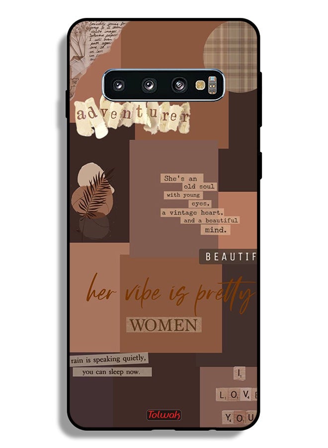 Tolwak Samsung Galaxy S10 Plus Protective Case Cover Adventurer Women - Image 2