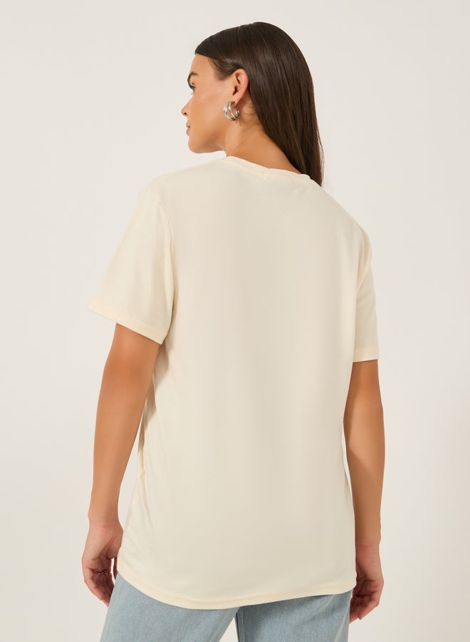 Styli Graphic Print Round Neck T-Shirt - Image 4