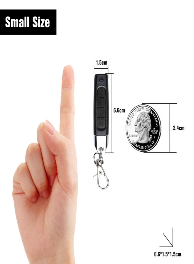 2 Packs 433MHz Car Alarm Garage Door Remote Controller Duplicator Clone Code Scanner Transmitter Security Alarm Electronic Gates 4 Keys Remote Control Key Duplicator,Black - Image 4