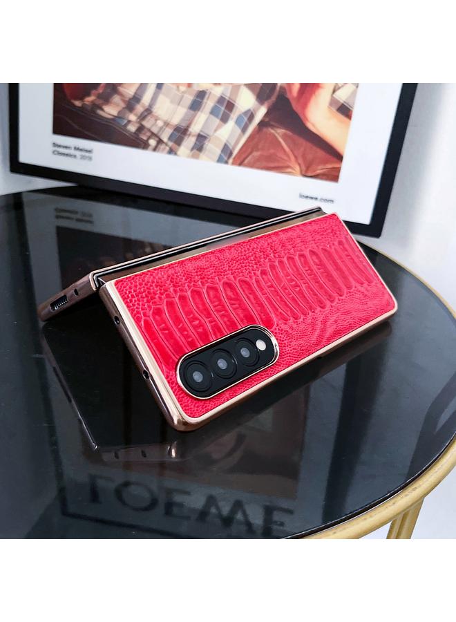 S-TOP Case For Samsung Galaxy Z Fold3 5G Genuine Leather Weilai Series Nano Plating Phone Case - Image 3