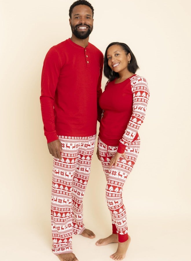 Owlivia Christmas Halloween Pajamas For Family, Organic Cotton Holiday Pjs Matching Sets(2-Piece Toddlers, 5-6 Years, Red Reindeer) - Image 4