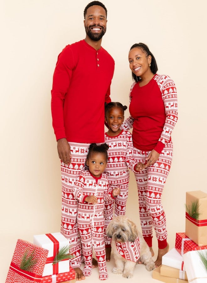 Owlivia Christmas Halloween Pajamas For Family, Organic Cotton Holiday Pjs Matching Sets(2-Piece Toddlers, 5-6 Years, Red Reindeer) - Image 3