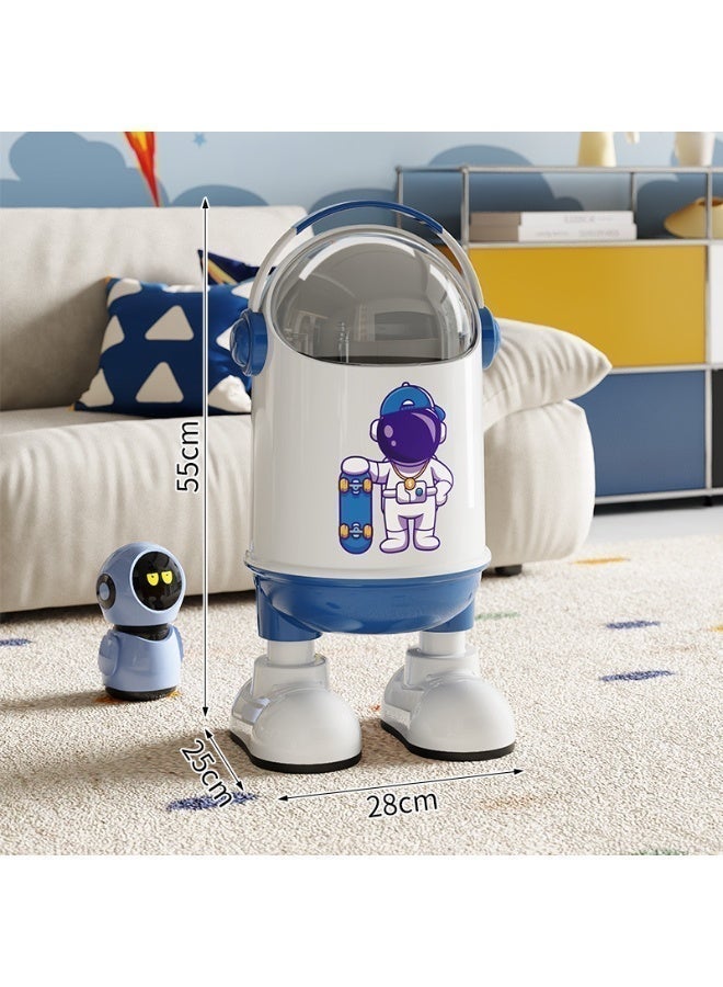 يلا اكس سلة مهملات بلاستيك  بغطاء بتصميم كرتوني – سلة قمامة لغرفة الأطفال والحمام ، سهلة التنظيف - Image 3