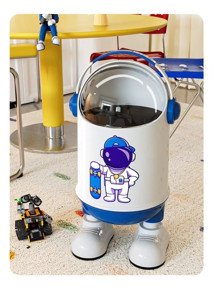 يلا اكس سلة مهملات بلاستيك  بغطاء بتصميم كرتوني – سلة قمامة لغرفة الأطفال والحمام ، سهلة التنظيف - Image 2